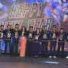 The Cast of Happy New Year pose wearing jackets of India at the Trailer Launch