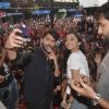 Shahid Kapoor clicks a selfie with Shraddha Kapoor at the Promotion of Haider