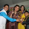 Rakhi Sawant felicitates a young achiever at the event