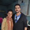 Zayed Khan poses with Rouble Nagi at her Art Workshop