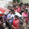 Rani Mukherjee was spotted coming out from a temple in Kolkatta