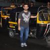 Kunal Deshmukh poses with the Auto Rickshaw at the Special Screening of Raja Natwarlal
