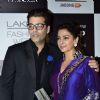 Juhi Chawla and Karan Johar were seen at the Lakme Fashion Week Winter/ Festive 2014 Day 6
