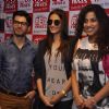 Sonam Kapoor and Fawad Khan pose with Rj Malishka at the Promotions of Khoobsurat on 93.5 Red FM