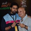 Abhishek Bachchan and Anupam Kher pose at the Pro Kabbadi League Semi Finals