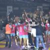 Abhishek Bachchan celebrates his win at the Pro Kabbadi League Semi Finals