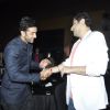 Ranbir Kapoor greets DJ Khushi at the Success Bash of Saavn Mobile App