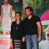 Dimple Kapadia and Homi Adajania pose for the media at the Special Screening for Finding Fanny