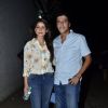 Chunky Pandey with his wife were at the Screening of Finding Fanny