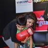 Priyanka Chopra hugs a young fan at the Promotions of Mary Kom