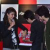 Priyanka Chopra recieves a hand made bracelet by a fan at the Promotions of Mary Kom at Reliance Out
