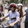 Parineeti and Aditya take a bike ride at the Flag Off of the Daawat-E-Ishq Food Yatra