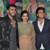 Arjun Kapoor, Deepika Padukone and Ranveer Singh pose for the media at Success Bash of Finding Fanny