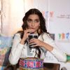 Sonam Kapoor snapped enjoying soft drink at the Promotion of Khoobsurat