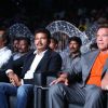 Rajnikhanth and Arnold Schwarzenegger spotted at the Audio Launch of the Movie "I"