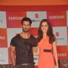 Shraddha Kapoor and Shahid Kapoor pose for the media at the Promotion of Haider