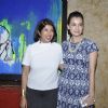 Dia Mirza poses with Jaya Lamba at the Art Exhibition