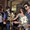 Mohit Chauhan and Nikhil Dwivedi light the lamp at the Launch of Times Glitter