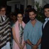 Amitabh Bachchan, Shraddha Kapoor, Shahid Kapoor and Siddharth Roy Kapur pose for the media
