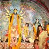 Sushmita Sen poses with her daughter at the Durga Pooja