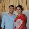 Sharbani Mukherjee poses with a friend at North Bombay Sarbojanin Durga Puja