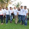 Ekkees Toppon Ki Saalami team felicitates Mahatma Gandhi