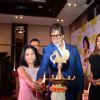 Amitabh Bachchan lights the lamp at Jaishree Sharad's Book Launch
