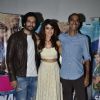 Ali Fazal poses with Rhea Chakraborty and Rohan Sippy at Sonali Cable Media Meet