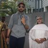 Abhishek Bachchan and Jaya Bachchan snapped outside their polling booth