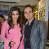 Raveena Tandon poses with a guest at the Minerali Store Launch