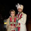 Dia Mirza and Sahil Sangha pose for the media at their Wedding Ceremony
