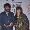 Pallavi Joshi poses with her husband at the Closing Ceremony of 16th MAMI Film Festival