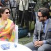 Sharmila Tagore and Saif Ali Khan in a chat at the Bhopal Pataudi Polo Cup 2014