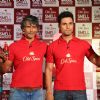 Milind Soman and Randeep Hooda pose for the media at the 'Mantastic Event' by Old Spice