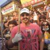 Vivek Oberoi poses with a broom stick at CPAA Cleanliness Drive