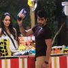 Gautam buys the weekly groceries from Lisa on Bigg Boss 8 | The Shaukeens Photo Gallery