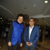 Sunil Gavaskar and Pankaj Udhas pose for the media at the Launch of Album 'Khamoshi Ki Aawaz'