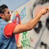 Ali Zafar was snapepd painting the wall at Kill Dil Graffiti Event