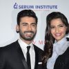 Sonam Kapoor and Fawad Khan pose for the media at Hello! Hall of Fame