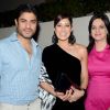Maheka Mirpuri poses with Vikas Bhalla and a friend at her Birthday Party