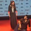 Arjun Kapoor and Sonakshi Sinha perform an act at the Trailer Launch of Tevar
