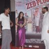 Hrishita Bhatt, Adil Hussain and Mukesh Tiwari perform an act at the Launch of the Film Zed Plus