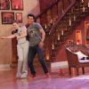 Kalki Koechlin shakes a leg with a fan at the Promotions of Happy Ending on Comedy Nights With Kapil