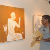 Ashish Vidyarthi checks out the art work at the Inauguration of a Special Art Exhibition