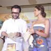 Saif Ali Khan and Ileana D'Cruz unviel a book at the Promotions of Happy Ending