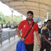Indian Cricketer Harbhajan Singh poses for the media at Airport