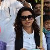 Juhi Chawla was snapped wearing the face mask at Cleanliness Drive