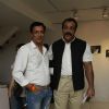 Himanshu Roy poses with Madhur Bhandarkar at the Book Launch of Sandeep Unnithan's Black Tornado