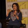 Farah Khan was snapped talking about a match box at the Launch of Humble Pie