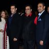 Salman Khan poses with Subhash Ghai and his wife at Arpita Khan's Wedding Reception
